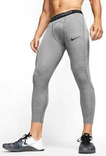 NIKE PRO 3/4 TIGHTS RUNNING TRAINING BV5643-085 SMOKE GREY/BLACK SMALL $32
