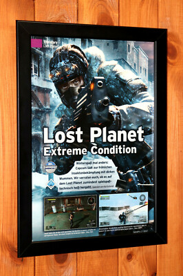 Lost Planet Extreme Condition Xbox 360 Rare Promo mini Poster / Ad Page Framed