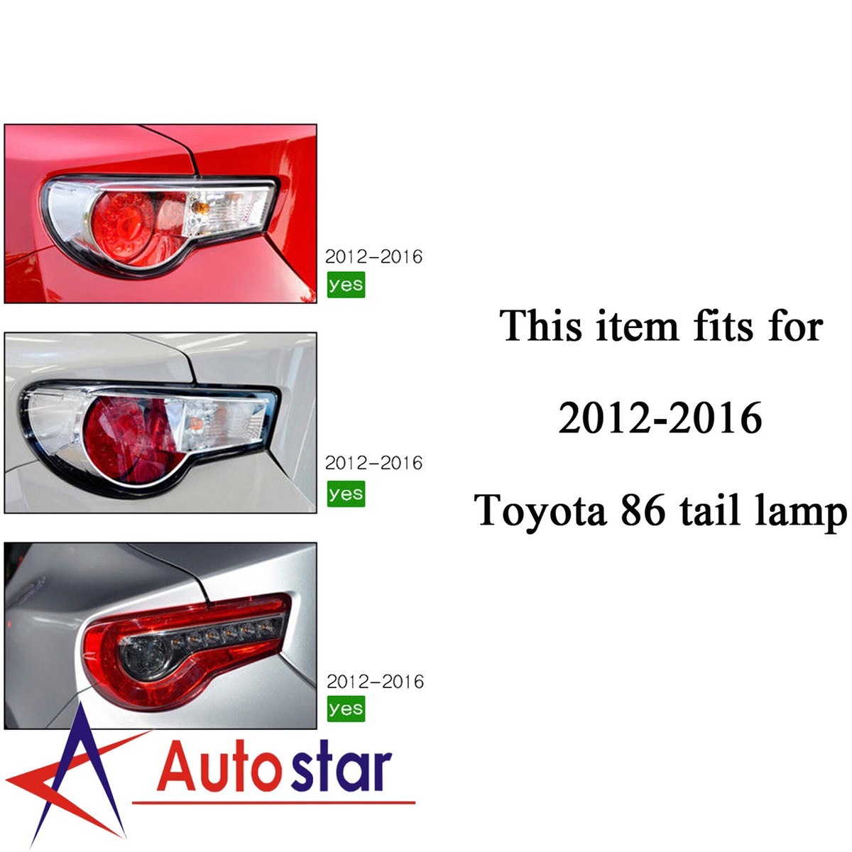 Pair LED Tail Lights Rear Lamps For Toyota 86 Haitiro Subaru BRZ