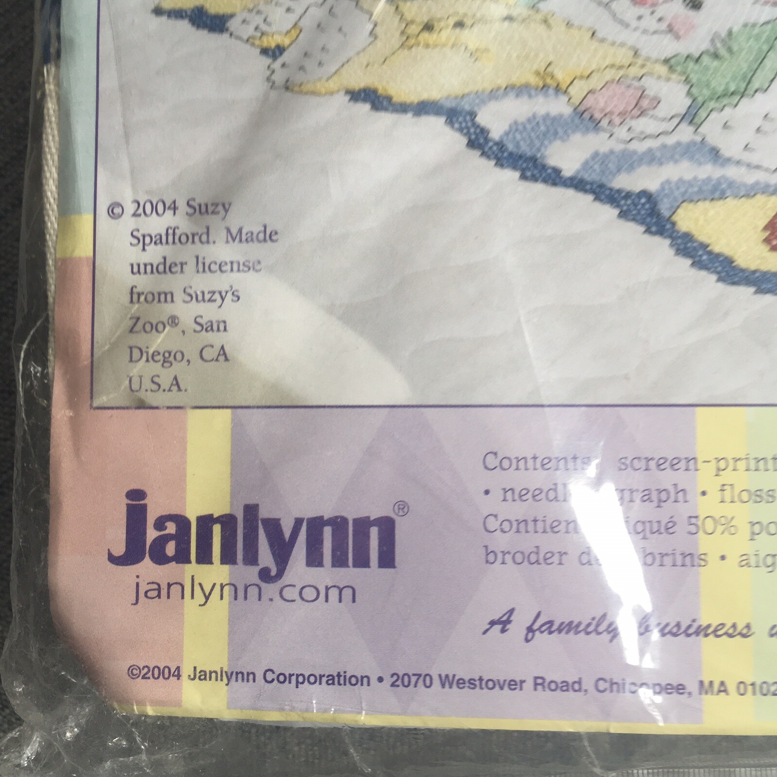 NEW Vintage Sealed Janlynn "Little Suzy's Zoo" Quilt  Stamped Cross Stitch Kit