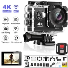Upgraded 4K Action Camera/Sport Camera Wifi 1080P HD Waterproof Camcorder Remote