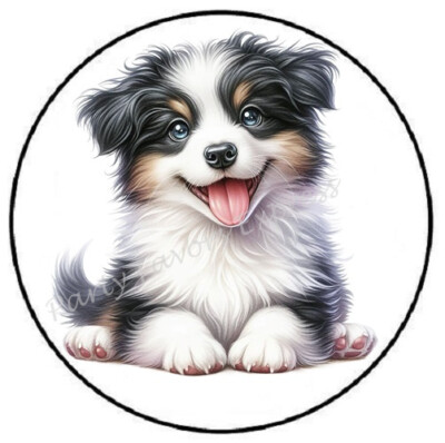 BORDER COLLIE DOG ENVELOPE SEALS LABELS STICKERS PARTY FAVORS