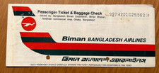 BURMESE BANGLADESH AIRLINES - Vintage Abudhabe Flight Ticket - Dhaka - 1989
