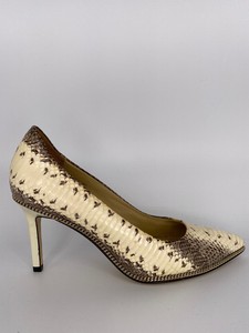 snakeskin court heels