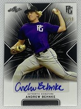 2021 LEAF PERFECT GAME AUTO ANDREW BEHNKE BLACK PAPER  9/50