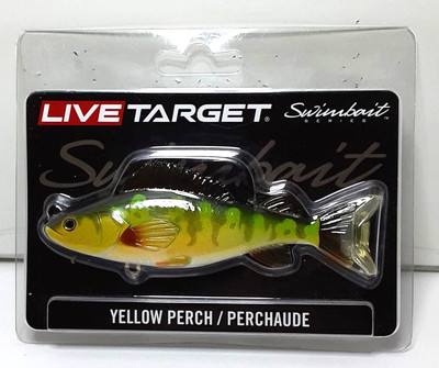 LIVE TARGET Yellow Perch Swinbait Series Soft Fishing Lure 3/4oz Yellow Green