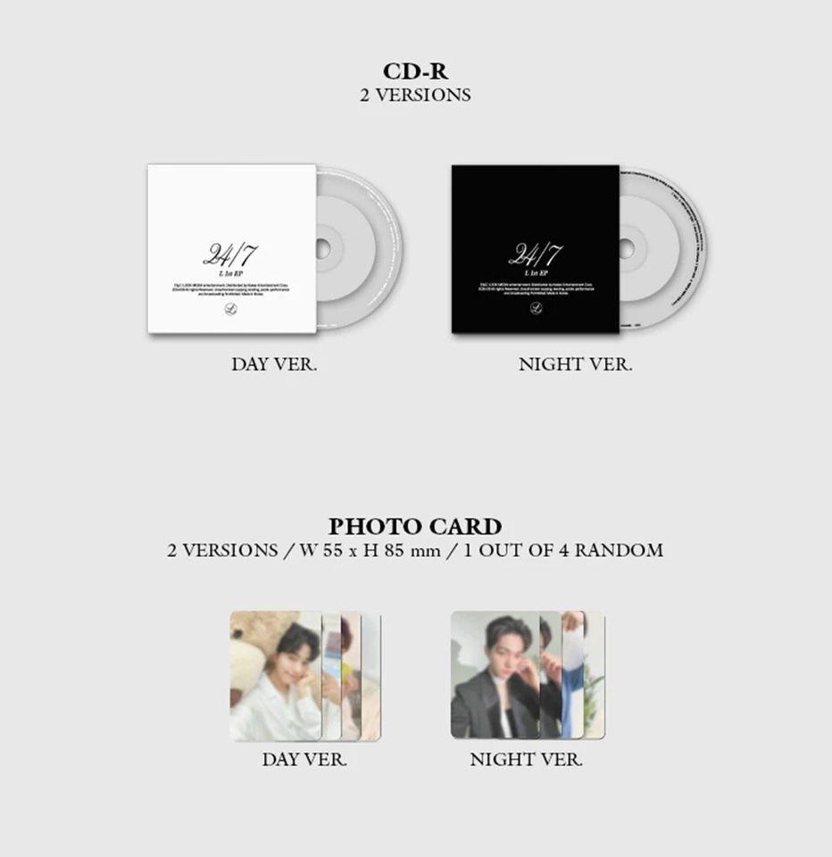 L KIM MYUNG SOO 1st EP Album 24/7 DAY Ver. CD+P.Book+2p Card+Polaroid+F.Poster Foto 3 de 4