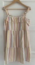 SEZANE - Women’s Cotton Blend Striped Summer Dress Size EUR 42 / UK 14