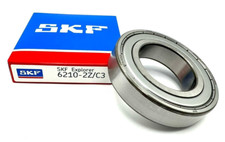 SKF 6210 2Z C3 DEEP GROOVE BALL BEARING, METAL SHIELDED 50x90x20 mm 6210 ZZ C3
