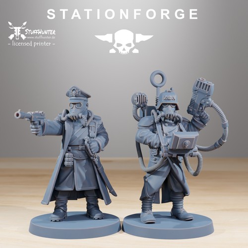 Grim Guard Combatants (10) - Station Forge - Scifi Soldiers Grimdark Tabletop - Picture 4 of 10