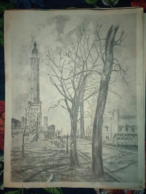 Old Drawing Found In Abandoned Mill Building In New Hampshire. Circa 1980 