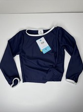 Snapper Rock Rash Guard Navy Crop Top NWT New Size 6 Girls