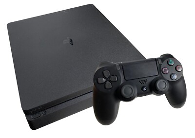 Sony PlayStation 4 mit Controller - PS4 Slim Spielekonsole Schwarz 500GB