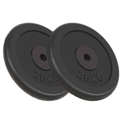 NNEVL Weight Plates 2 pcs 2x20 kg Cast Iron