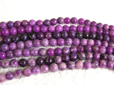 Sugilite beads all natural 6mm round 15 inch strand 5 strands per winner