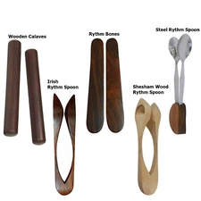 Folk Musical Hand Percussion Instruments Set Session Musical Wooden Clave Bones