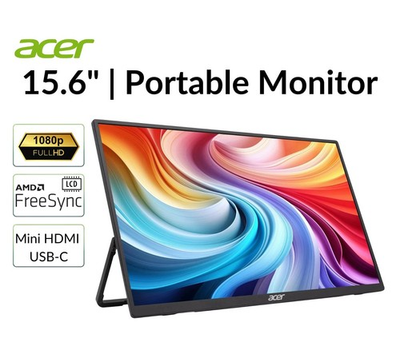 #ad Acer PM161Q 15.6in Portable Monitor 1920x1080 250Nit 60Hz 5ms Refurbished $43.70