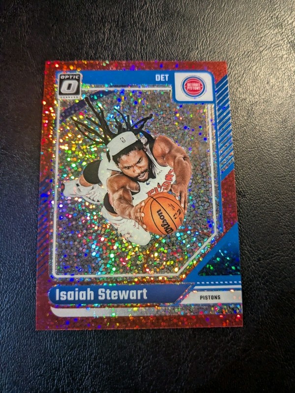 2024 Optic Isaiah Stewart RED SPARKLE #81 Detroit Pistons SP