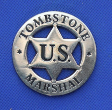 Replica Tombstone Marshall Badge, Shiny Silver finish