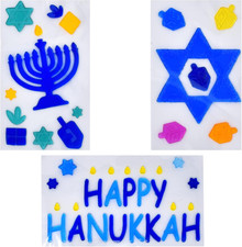 - Hanukkah Window Gel Clings Decorations 3 Pack Happy Hanukkah Menorah  Star of