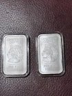 2- 1 oz Aztec Calendar Silver Bars 0.999 Fine