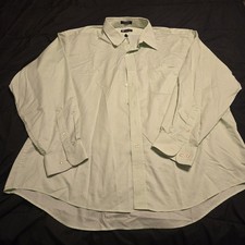 Chaps Men's XXL Button Down Long Sleeve Light Green Dress Shirt Pre-owned 