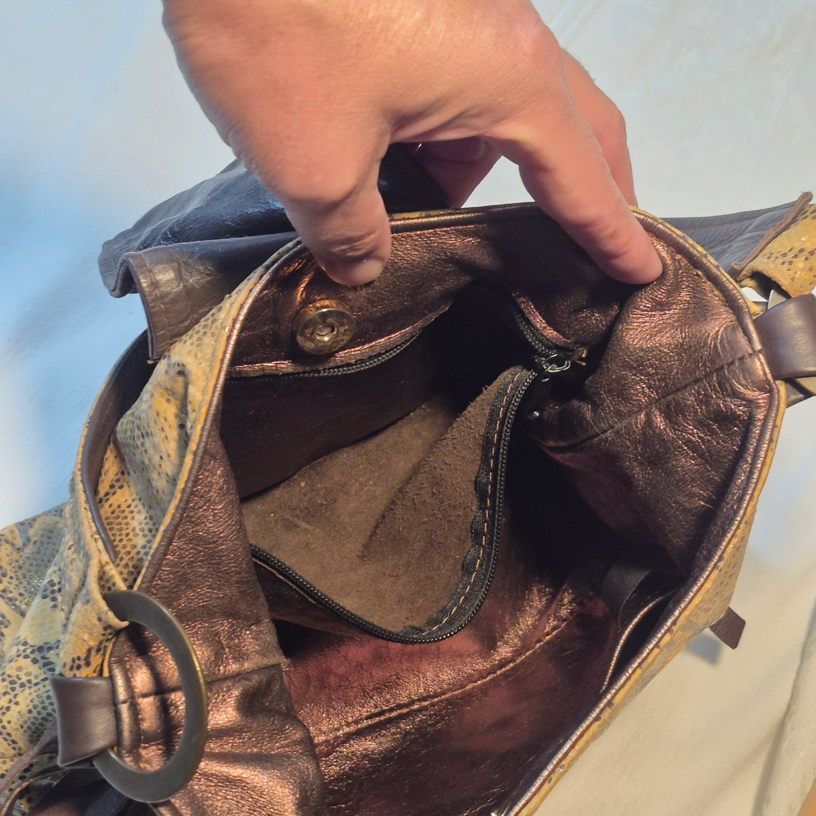 VTG ROBERTO VASCON LEATHER AND PYTHON SNAKE SKIN … - image 11