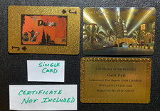 Swap Playing Card  DUBAI   Gold Foil 99.9% Pure 24 Carat Gold  JACK  OF CLUBS
