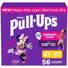 Potty Ups Girls Training Pants 4T-5T 50 lb 82 Count Multicolor Pull 38-50 Size