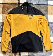 STAR TREK THE NEXT GENERATION UNIFORM SHIRT With Rank-Medals Logo Cosplay