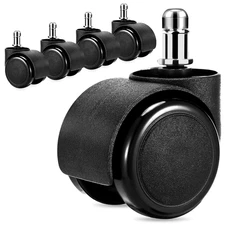 2 Inch Office Chair Casters Heavy Duty, 5 Pcs Chair Wheel, Mute Rubber Rotating 