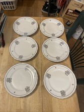 Set of 6 Seltmann Weiden Bavaria West Germany Silver Roses Salad Plates 7 1/4"
