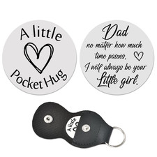 Pocket Hug Token Keychain Gift Dad Fathers Day Birthday Gifts from Daughter Dad