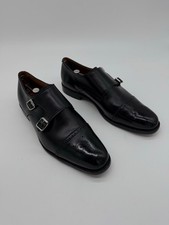 Allen Edmonds St Johns Double Monk Strap Shoes Black Leather USA Made Men 11D