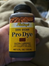 Fiebing's Dark Brown Pro Dye 4 Fl Oz Bottle New Sealed Leather Fabric Flammable