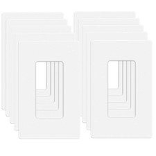 10 Pack 1-Gang Screwless Wall Plate, Outlet Cover Plates, 4.57  H x 2.76 