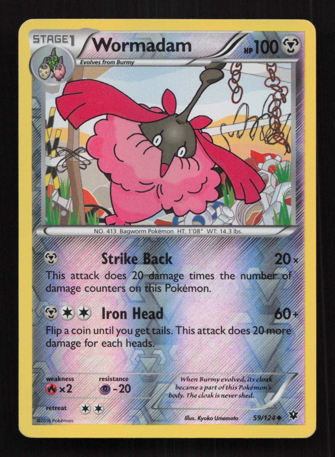 Pokemon Card Wormadam Fates Collide Reverse Holo 59/124