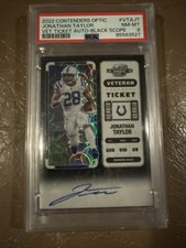 2022 Contenders Optic Jonathan Taylor Vet Ticket Auto Black Scope PSA 8