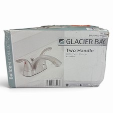 Glacier Bay Builders 4 in Centerset 2-Handle Low-Arc Bathroom Faucet Nickel