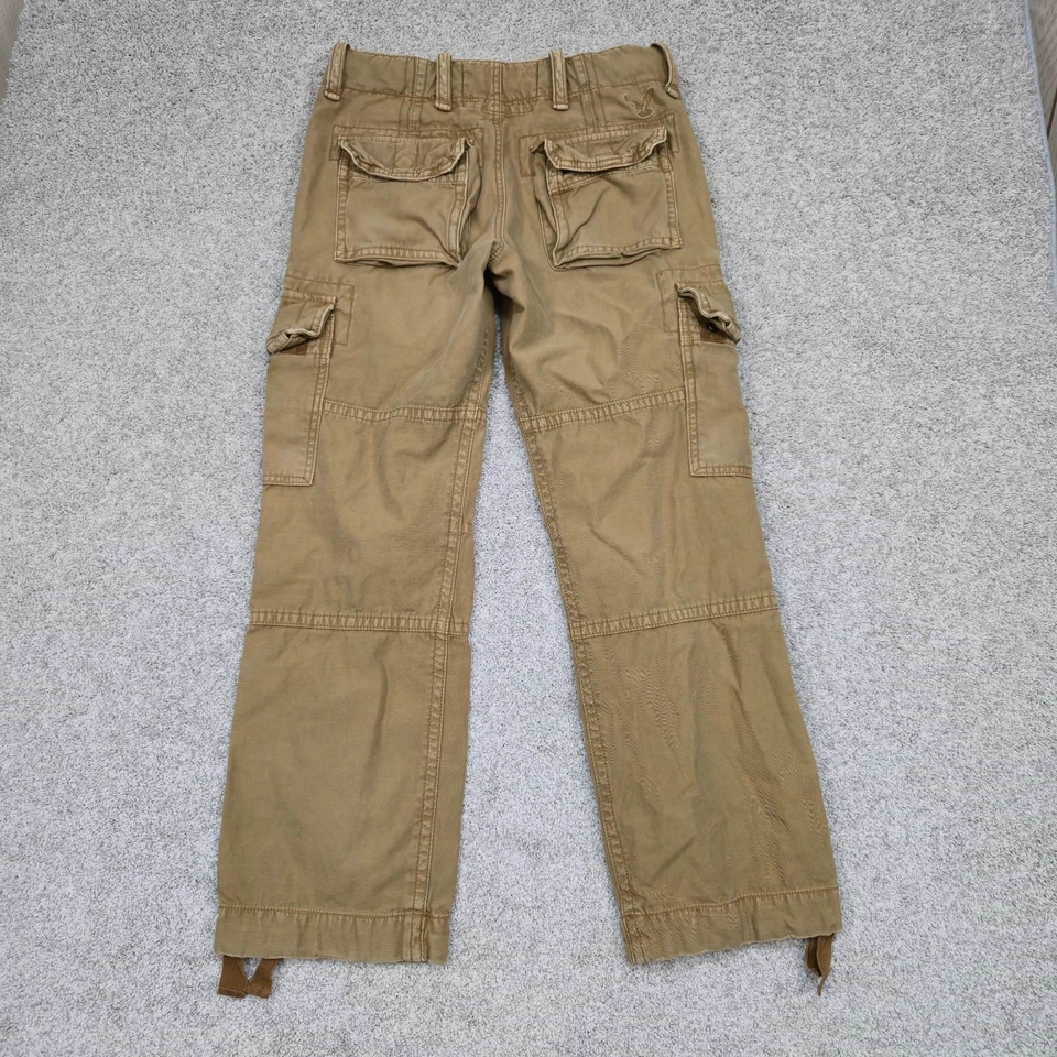Pantalones American Eagle Para Hombre 30x30 Marrón Caqui Carga Y2K Patinador Paracaidista Foto 2 de 4