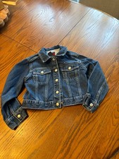 vtg y2k tommy hilfiger denim jean jacket 6 6X boys girls blue