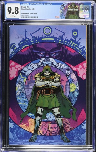 Doom #1 CGC 9.8 Marvel, 9/24. Second Printing 1:25 Virgin Ed w/ custom label. Dr