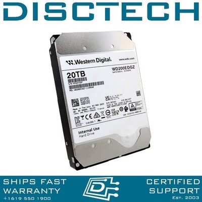 Western Digital WD200EDGZ 20TB SATA Hard Drive 7.2K 3.5in 128MB Cache NAS 6Gb/s