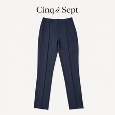 Cinq a Sept Teal Blue Tailored Slim Leg Side Zip Trousers Pants Size 8