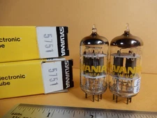 Sylvania Set of Two 5751 Vacuum Tubes Tested Medium 75/83% and 83/83% Gm