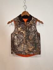 Carhartt Reversible Vest Camo Blaze Orange Real Tree Hunting Kids Size XS 6