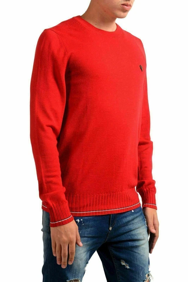 Suéter Just Cavalli Para Hombre Lana Rojo Cuello Redondo US M IT 50 Foto 2 de 4