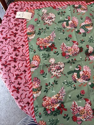 NWT Printfresh Tea Towels 21x28 Christmas Chickens And Bows