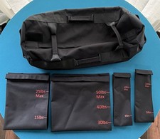 Exercise Fitness Sandbag with 10 Handles, 4 Inserts, Unbranded, from 5 to 95 lbs