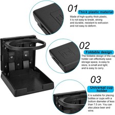 Portabicchieri Pieghevole Regolabile per Auto 2 Pezzi Supporto Universale per Be - Miniatura 3